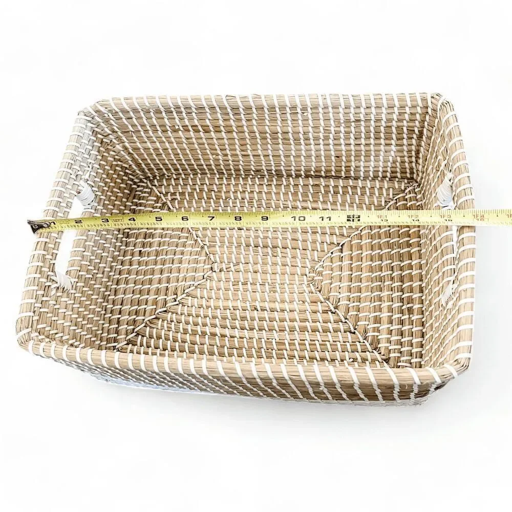 Set of 3 Brand New Seagrass Woven Rectangular Nesting Baskets